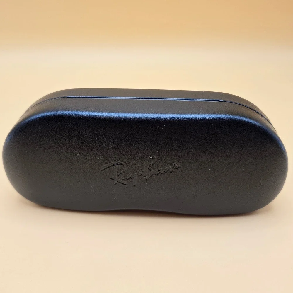 Ray-Ban Brown Hard Shell Sunglass Case Clamshell Logo Textured Eyewear Protector